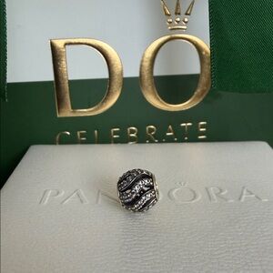 Pandora Silver and CZ Wave Charm Retired